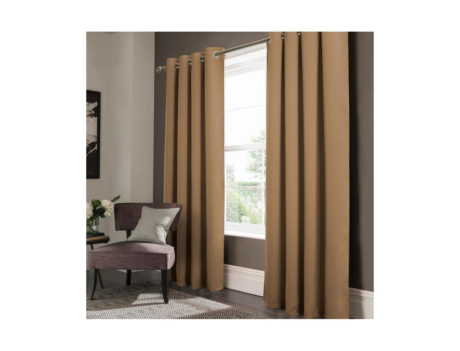 Штора Olivia Gray Anchorage Blackout Grommet Single Curtan Panel - 54x90", Sesame