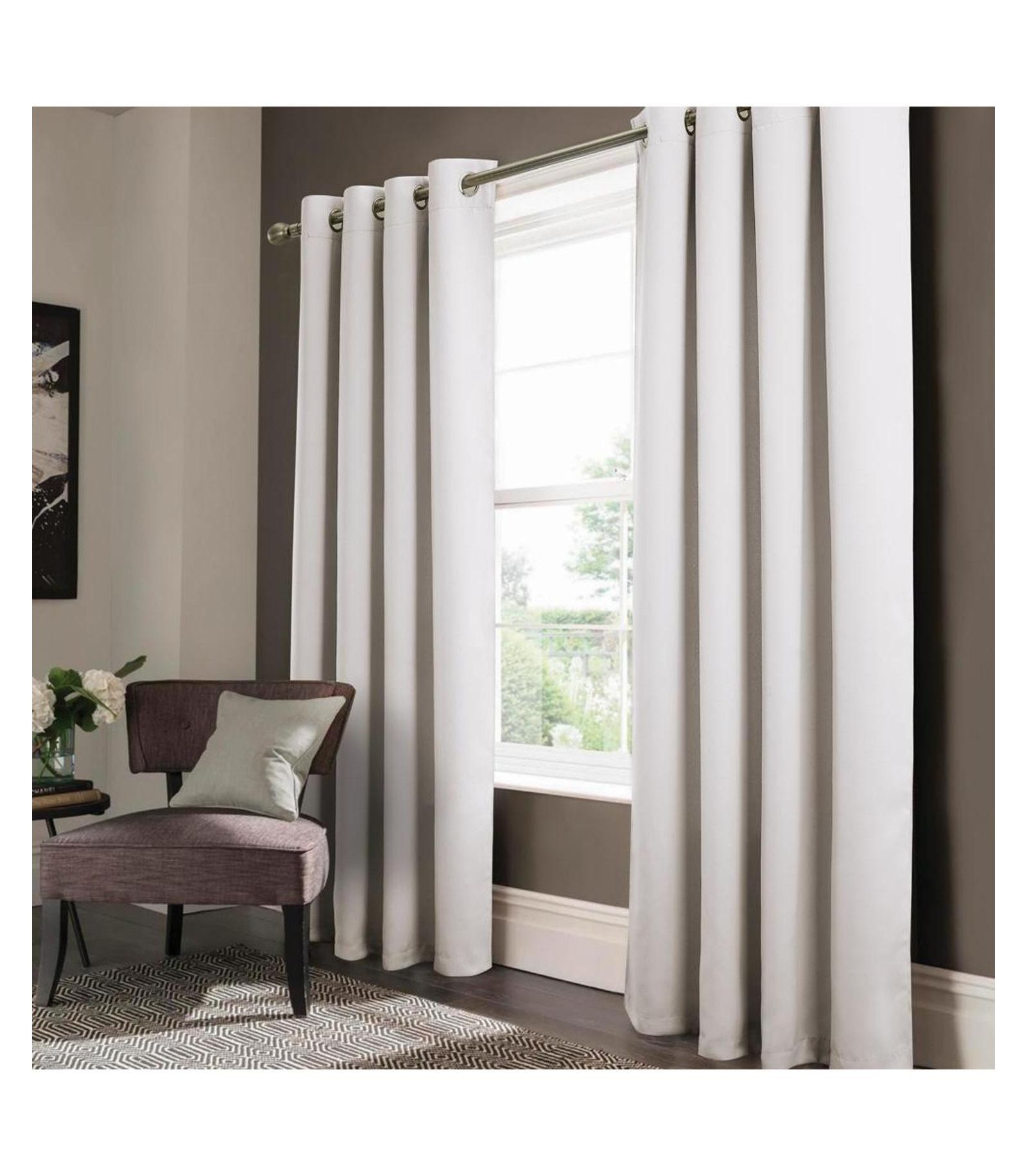 Olivia Gray Anchorage Blackout Grommet Single Curtain Panel - 54" x 90", White