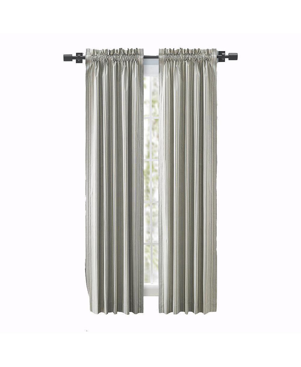 Парные шторы Ellis Curtain Springfield Stripe Tailored 3" Rod Pocket с завязками 82" x 84"
