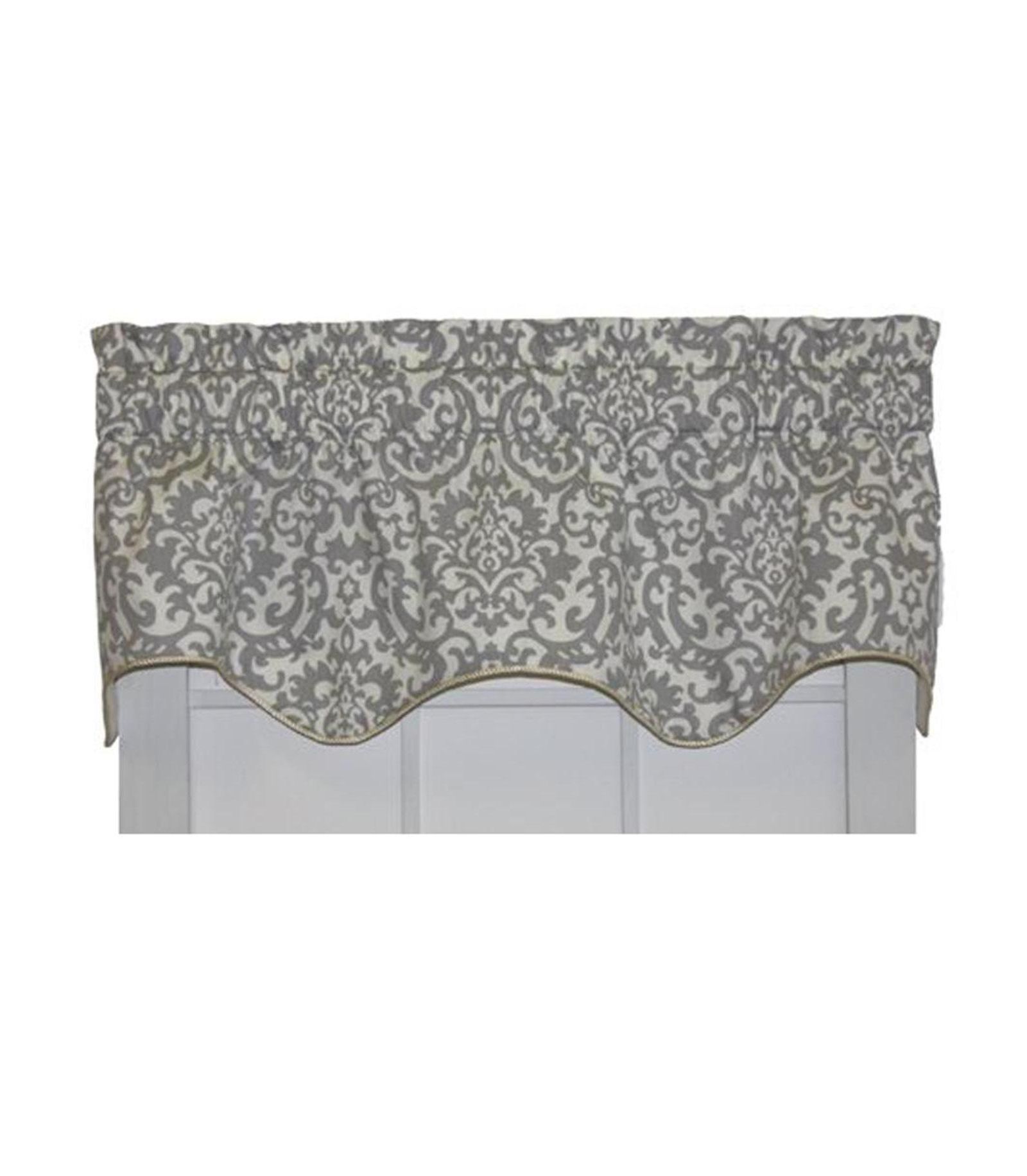 Ellis Curtain Duncan High Quality Room Darkening Solid  Lined Scallop Window Valance