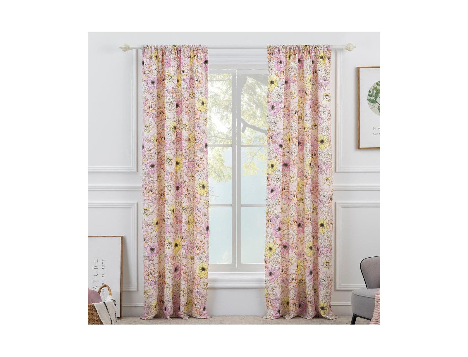 Greenland Home Fashion Misty Bloom All Seasons Efficient Room Darkening Window Curtain Panel Set