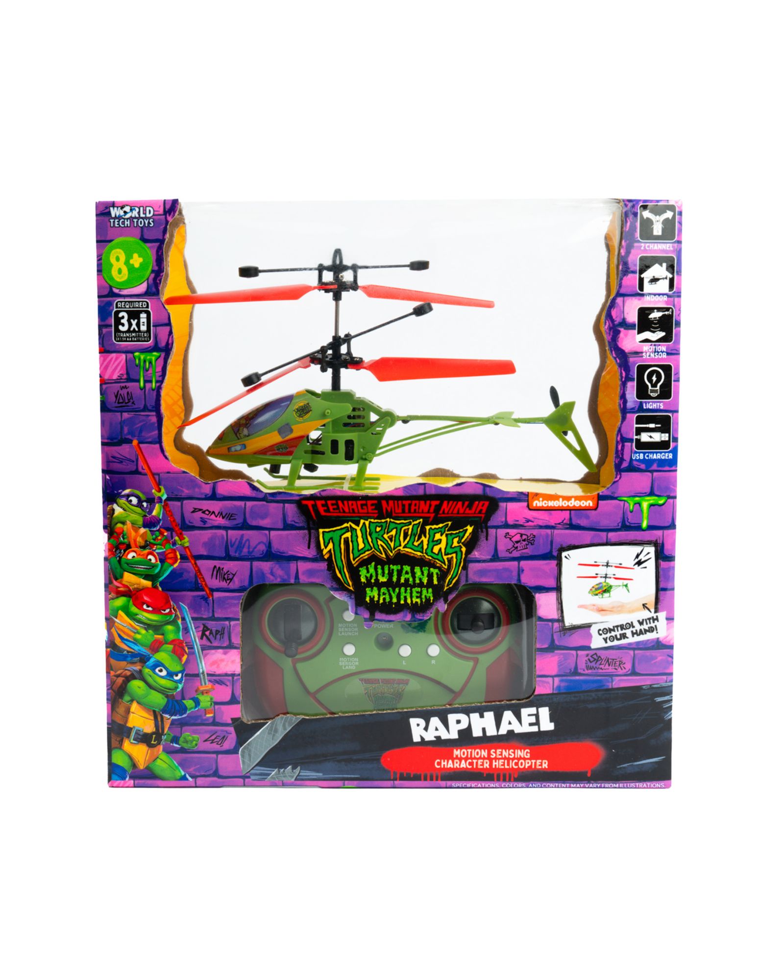 World Tech Toys вертолет Raphael 2CH IR Teenage Mutant Ninja Turtles Mutant Mayhem