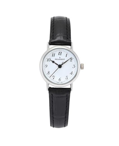 Женские часы Peugeot Small Face Easy Read Minimalist Brown Leather Strap