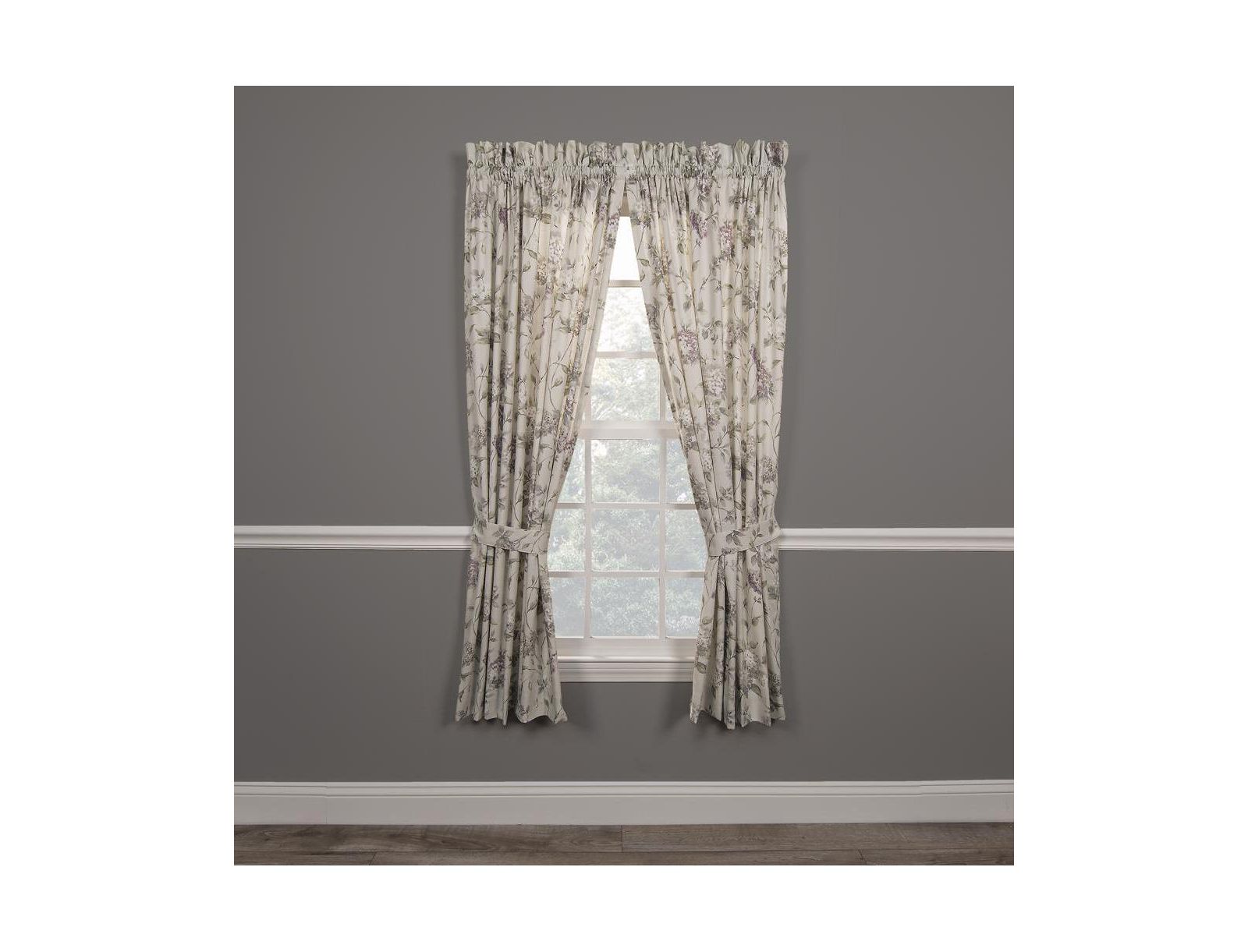 Ellis Curtain Abigail 100 Percent High Quality 2-Piece Window Rod Pocket Panel Pairs With 2 Tie Backs