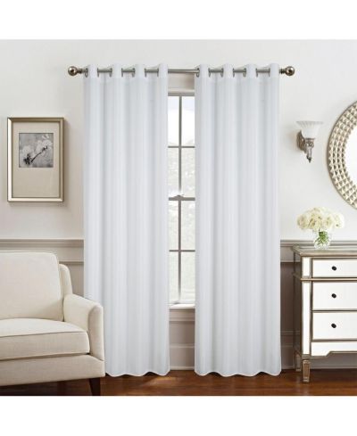 Olivia Gray Gilbert 100% Polyester Solid Single Grommet Curtain Panel 54"x84" White