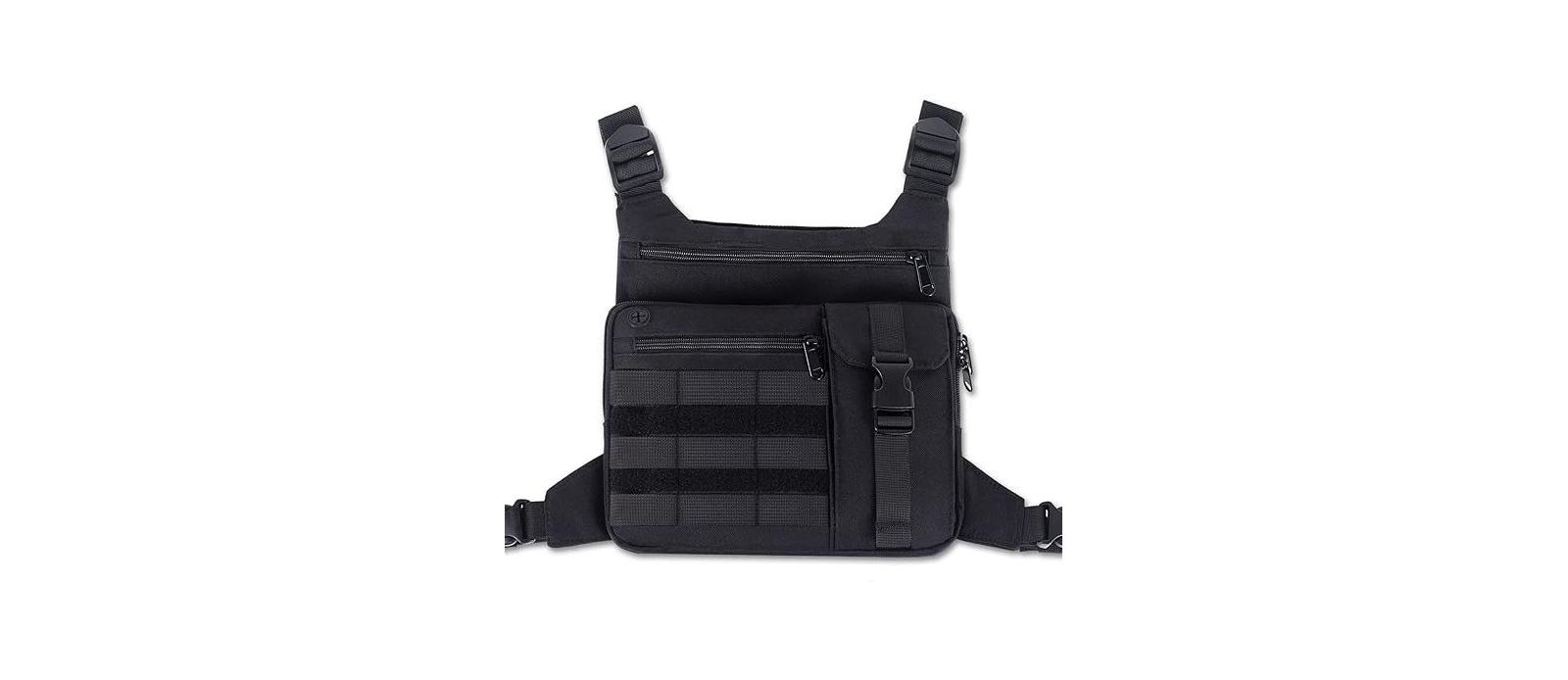 BATFOX Tactical Chest Pack Running Bag: Lightweight Water-Resistant Outdoor Sports Vest for Hiking EDC - Men & Women