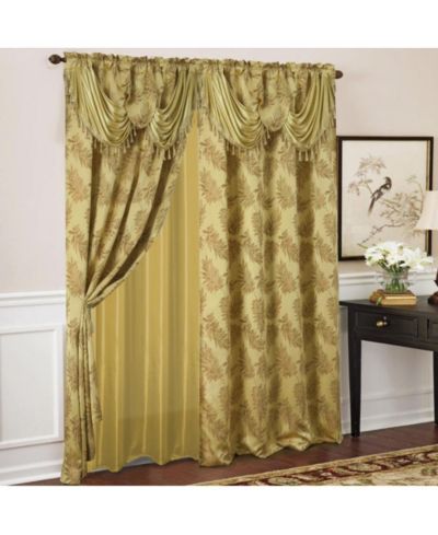Штора Olivia Gray Ramallah Trading Palm Floral Jacquard, 54 x 84, золотистая