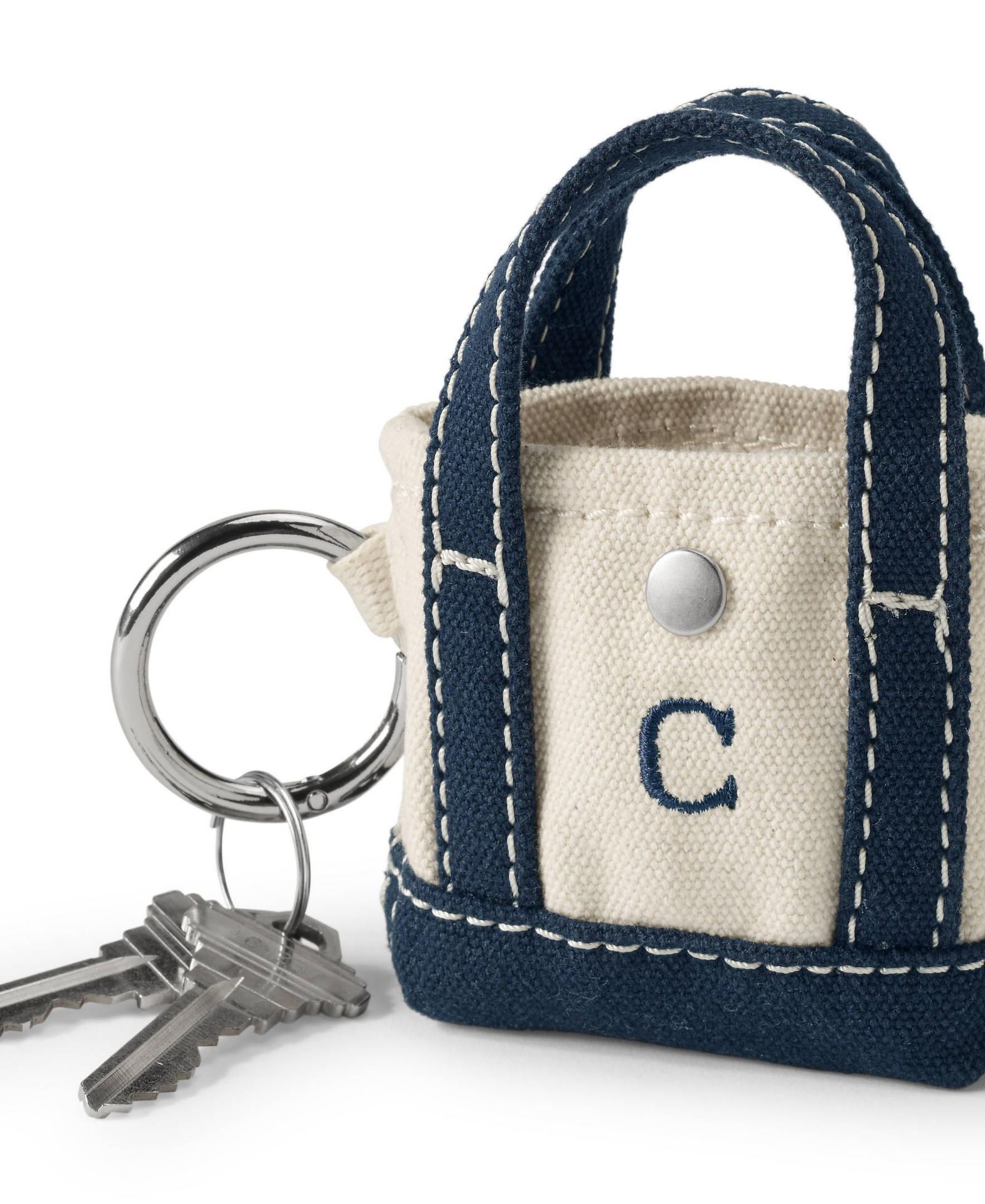Lands' End Pre-Monogrammed Letter C Micro Canvas Tote