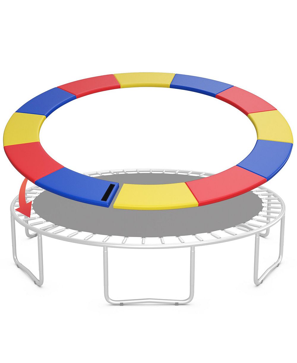 SKONYON 15 FT Trampoline Pad Replacement Safety Pad with Fixing Straps (Multicolor)