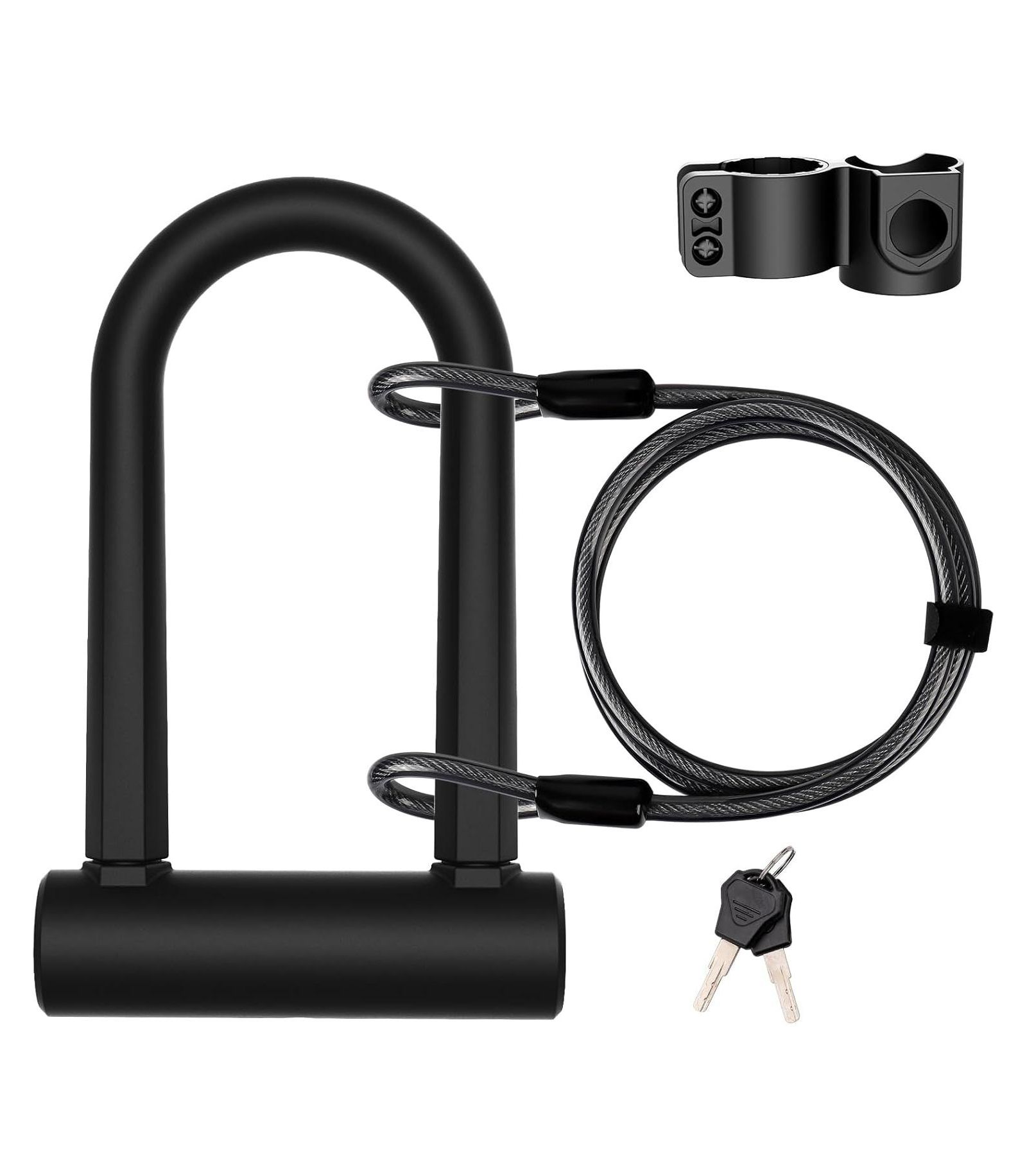 U-lock для велосипеда BATFOX усиленный, 16mm замок и 6ft страховочный трос с креплением