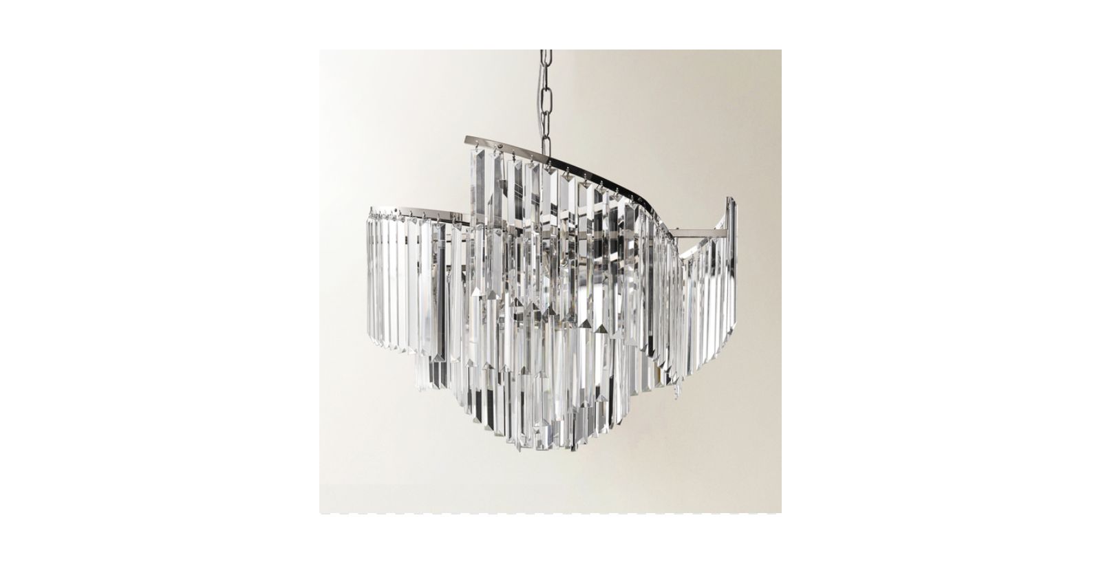 Z Gallerie Luxe Spiral Chandelier - Nickel/Clear