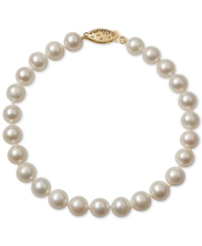 Belle de Mer Браслет с культивированным речным жемчугом (6mm) в золоте 14k