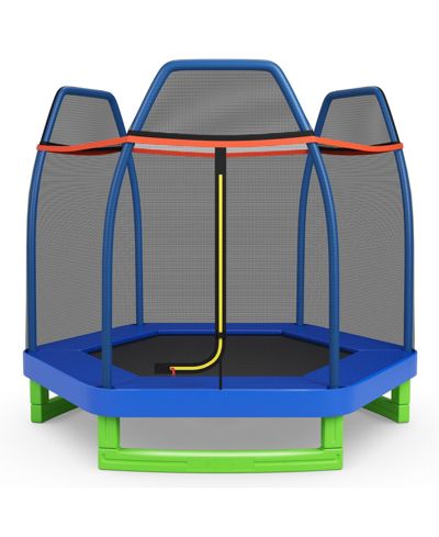 SKONYON 7-Foot Kids Trampoline - Recreational Bounce Jumper with Safety Features, Fun Outdoor Play Equipment