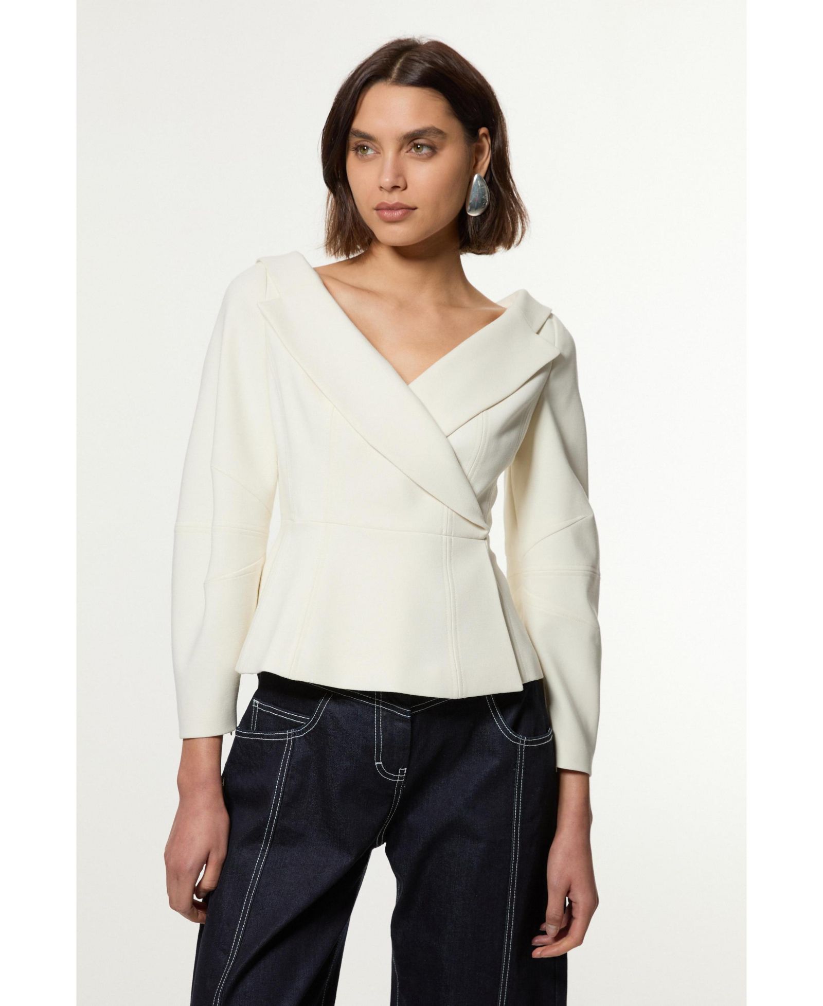 Karen Millen Women's Compact Peplum Tailored Jacket
