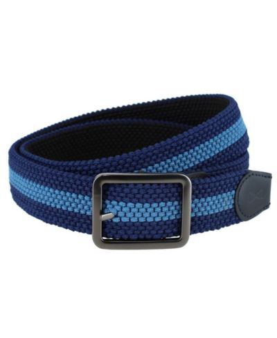 TRAFALGAR Men's Arturo Black and Blue Striped Reversible 35MM Braided Golf Belt