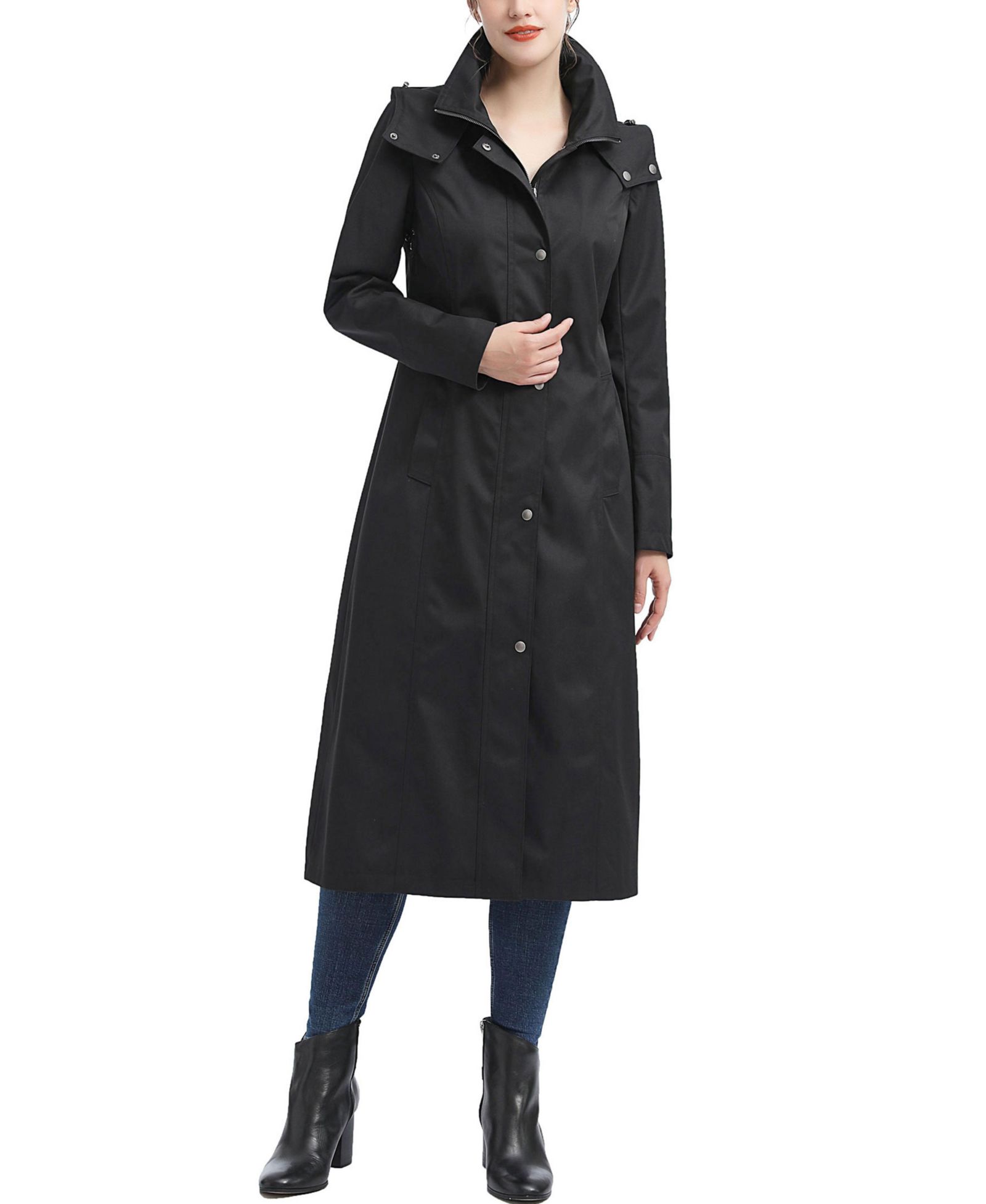 kimi + kai Women's kimi + kai Water-Resistant Hooded Long Coat