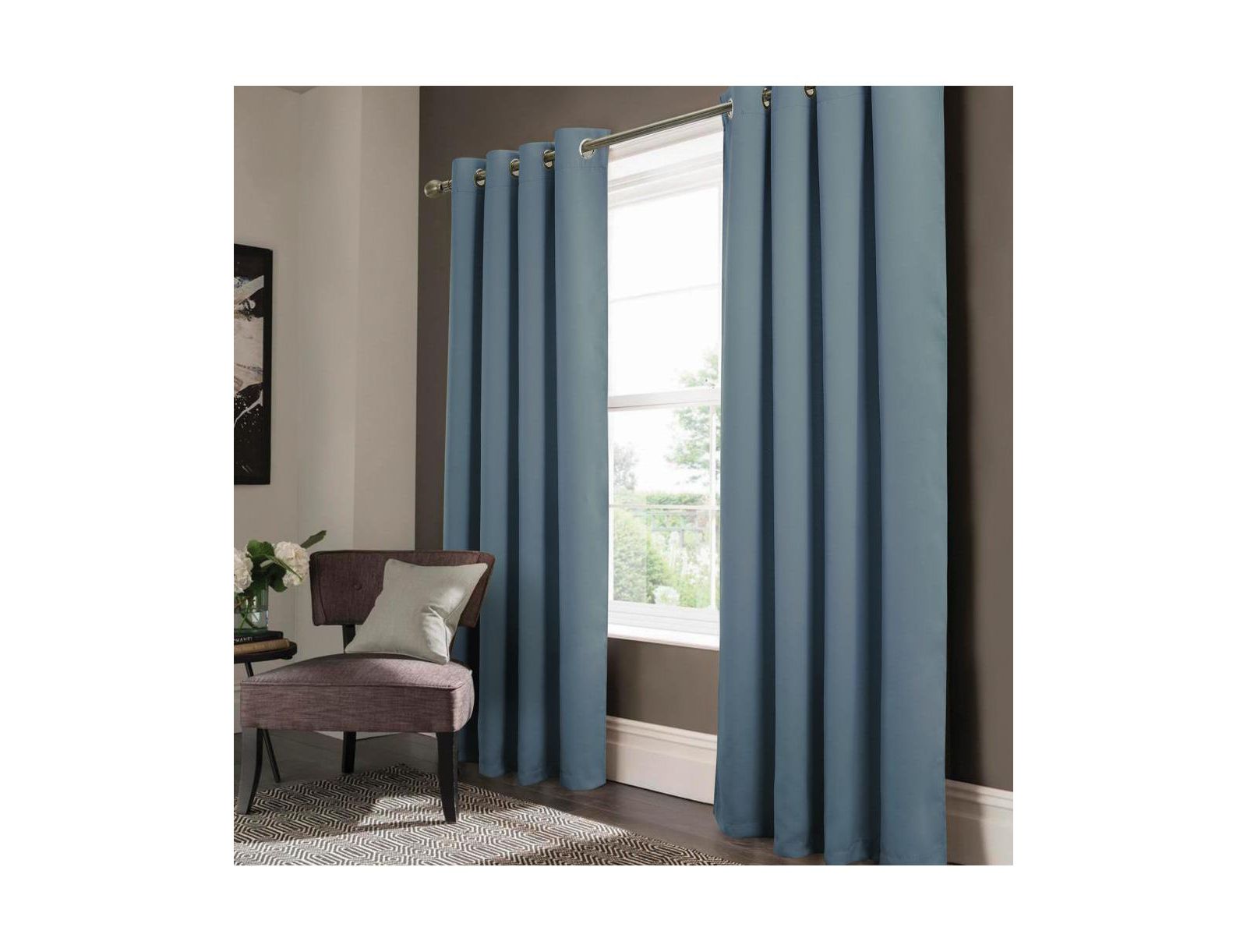 Olivia Gray Anchorage Blackout Grommet Single Curtan Panel - 54x90", Blue
