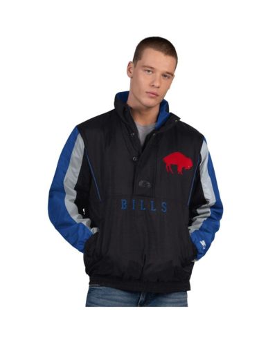 Starter Men's Black Buffalo Bills Thursday Night Gridiron Vintage Logo Half-Zip Jacket