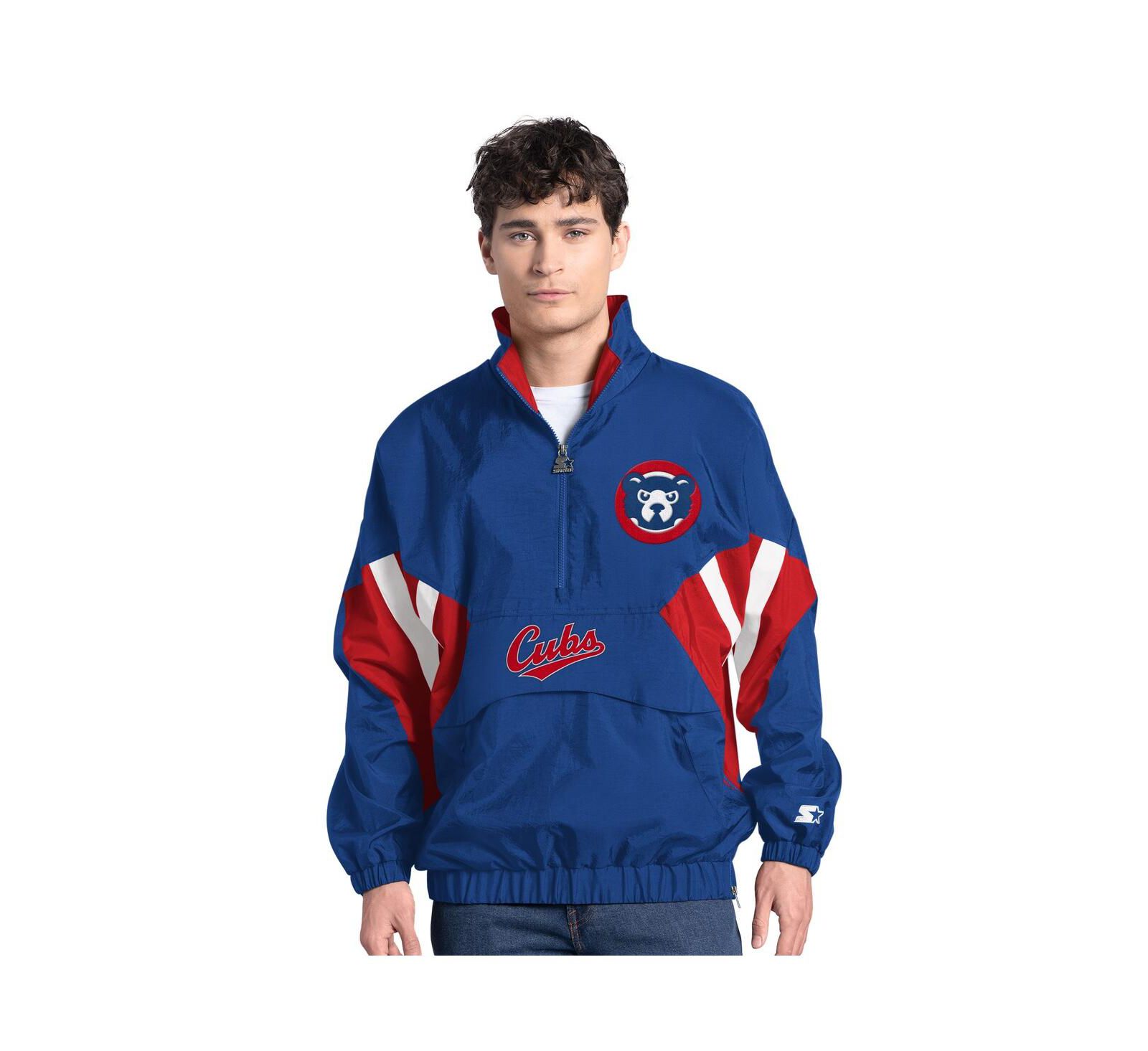Starter Мужской Royal Chicago Cubs Cooperstown Chief Half-Zip Pullover Худи