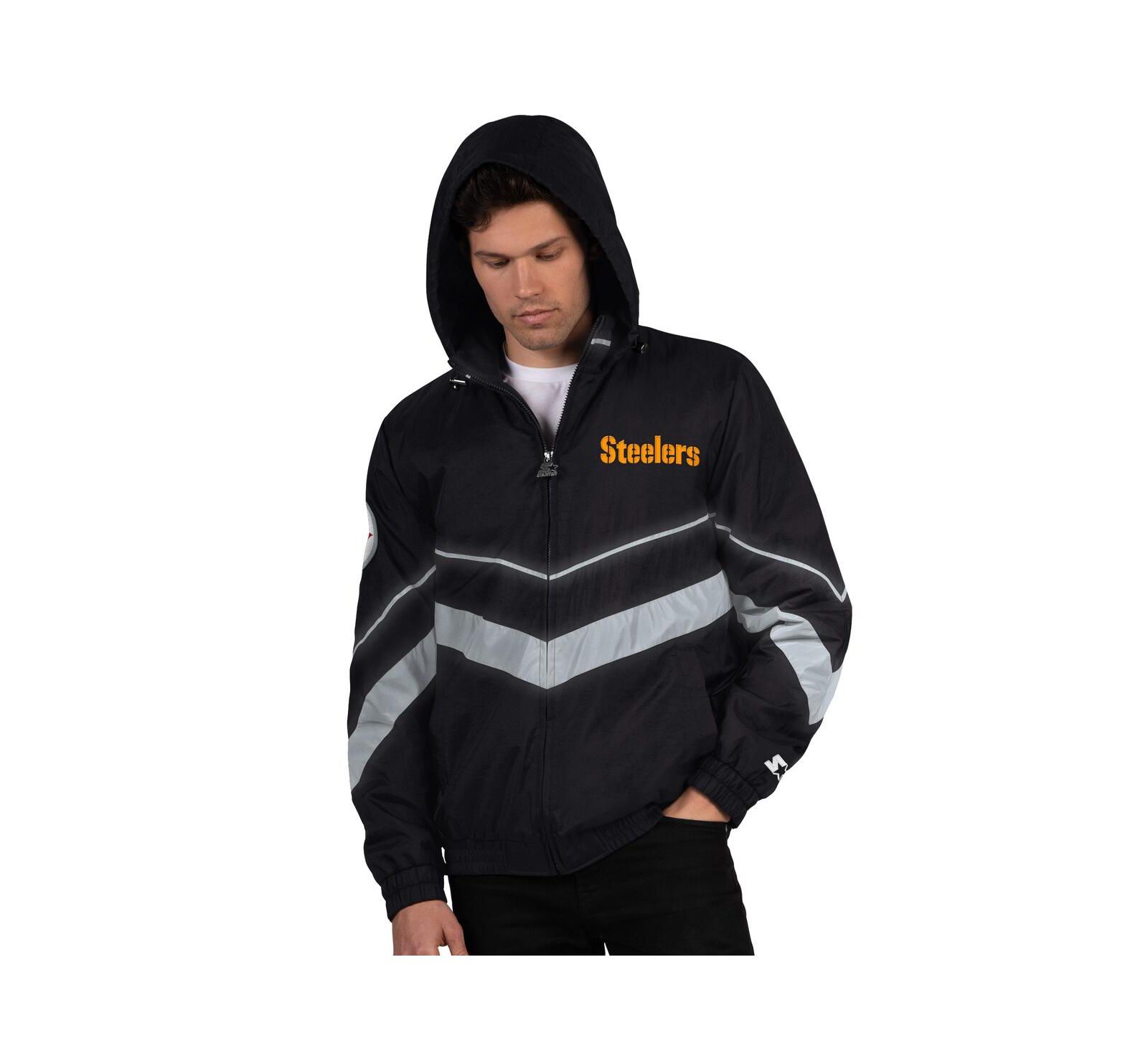 Мужская куртка Starter Black/Gold Pittsburgh Steelers Thursday Night Gridiron Full-Zip