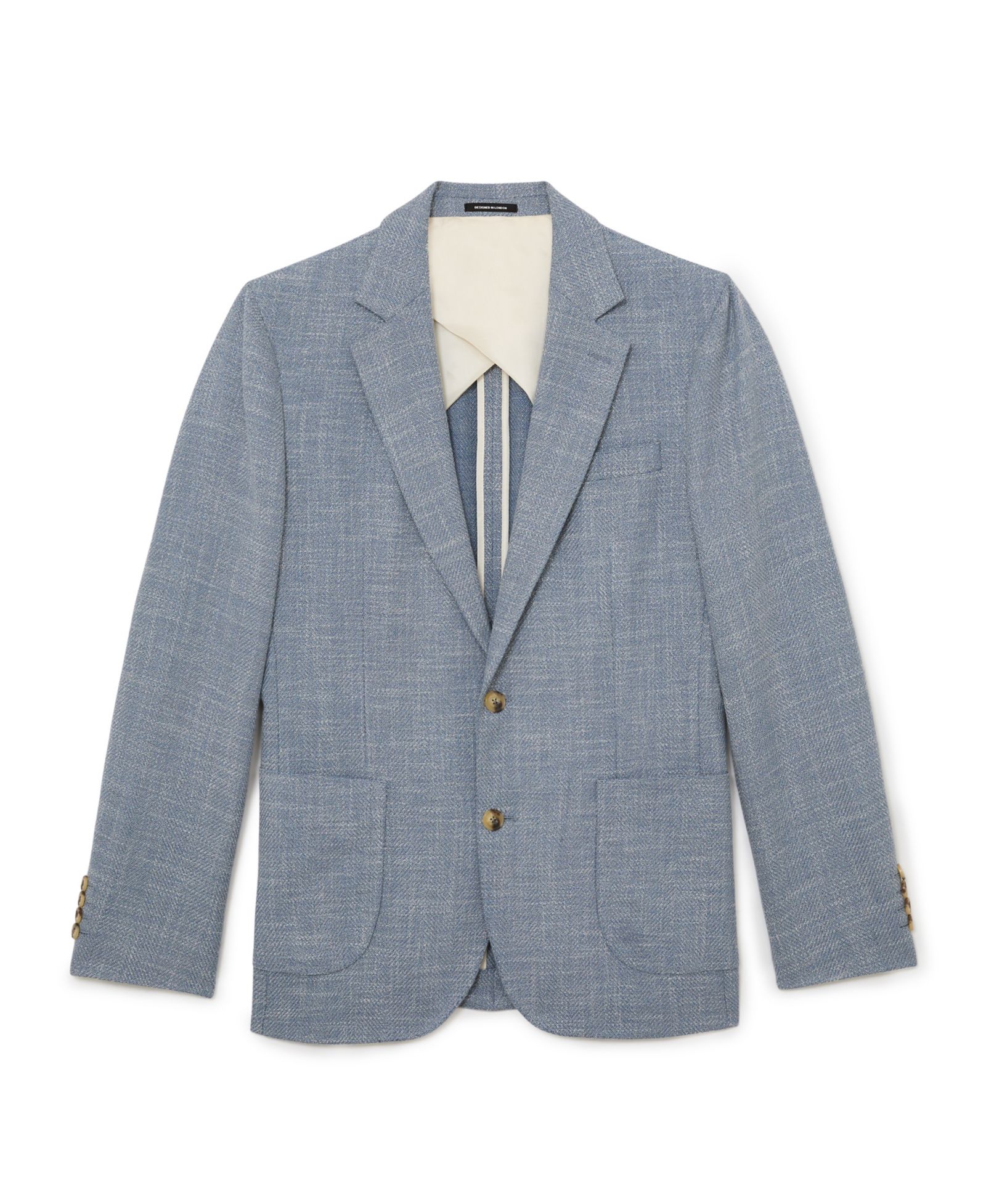 REISS Men's Manci Tailored-Fit Single-Breasted Herringbone Blazer