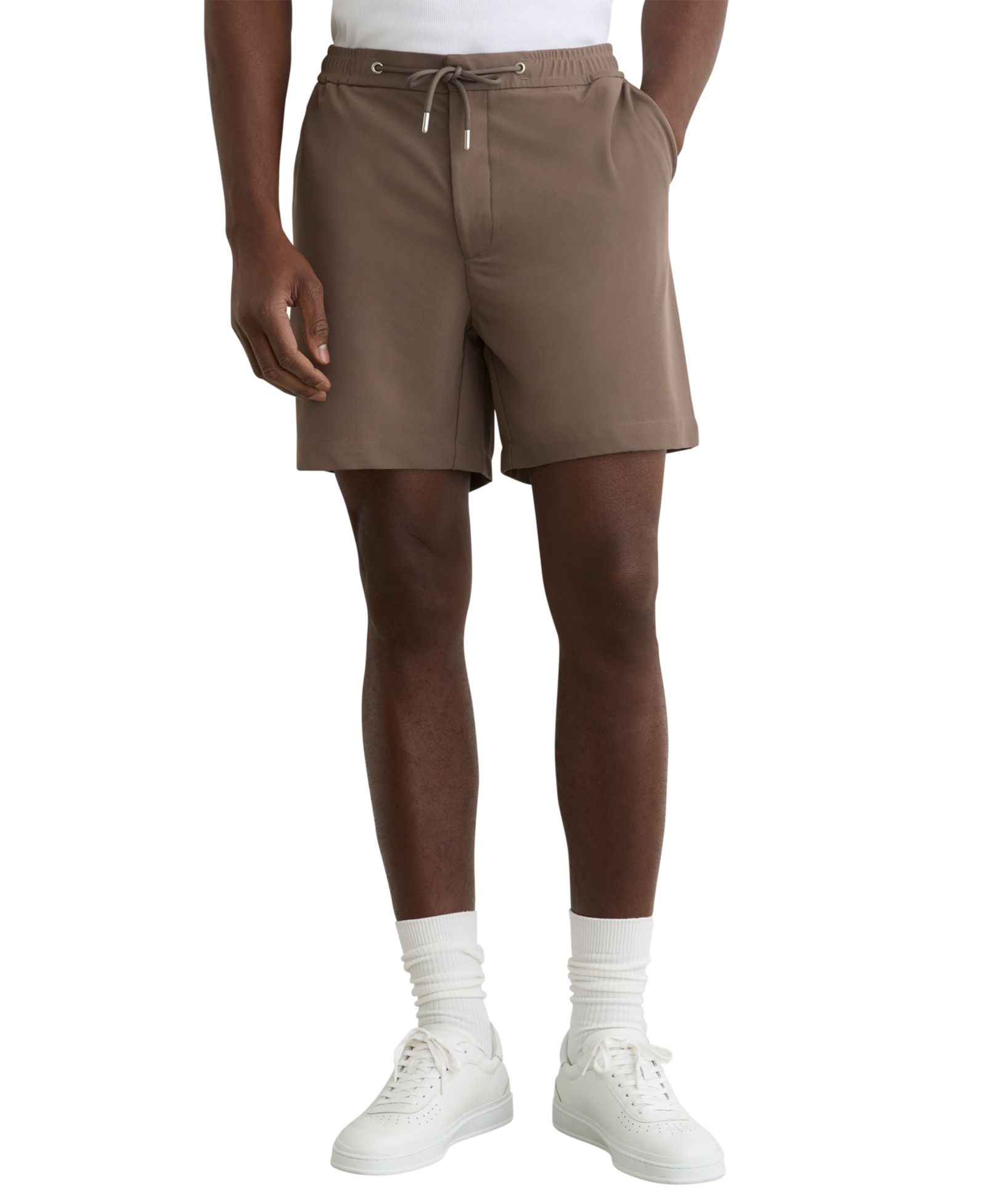 REISS Men's Newmark Textured Drawstring Shorts