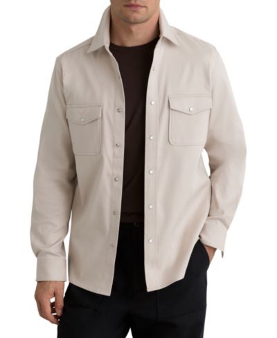 Мужская рубашка REISS Men's Mcrae Cotton-Twill Twin-Pocket Stretch Overshirt