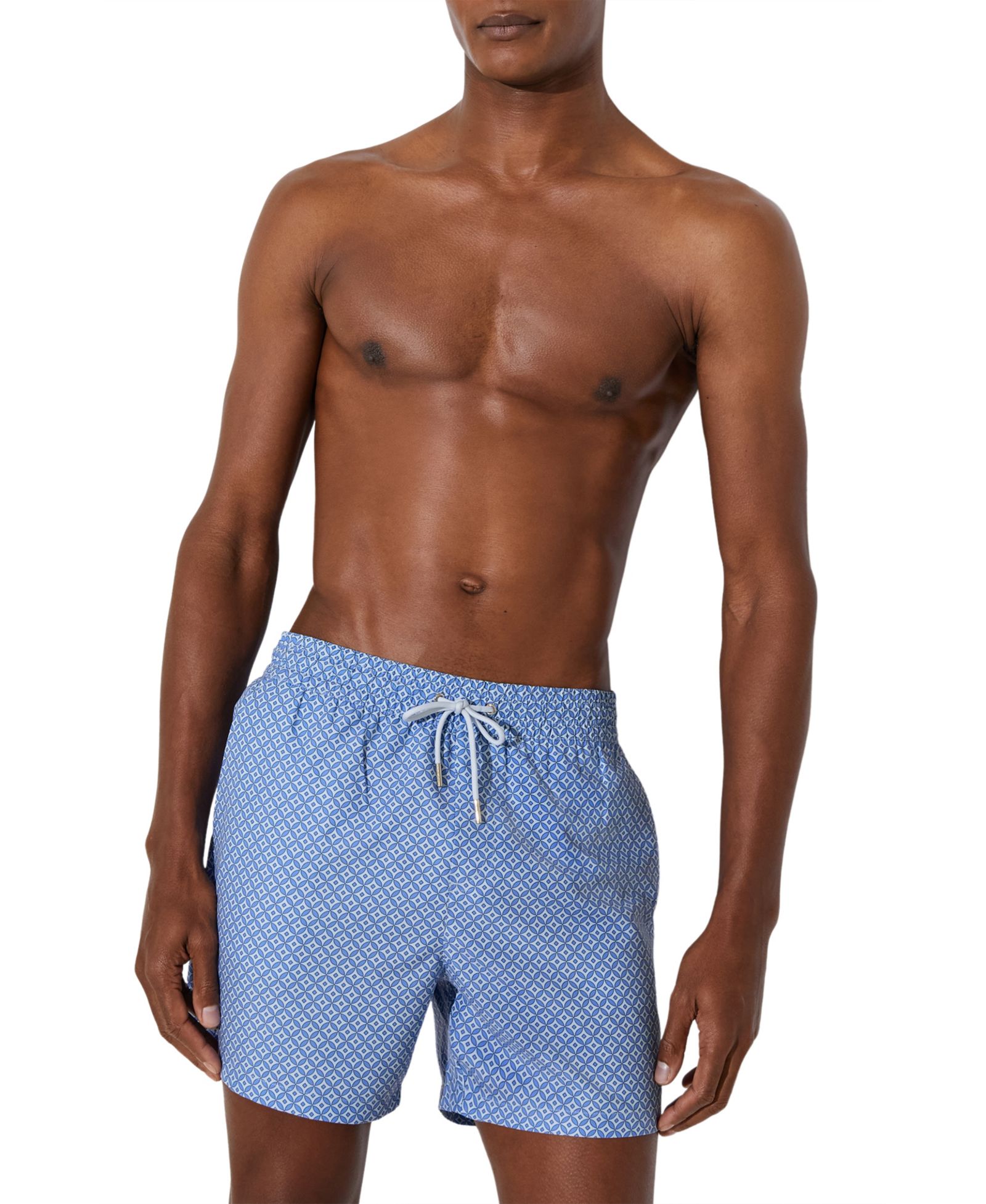 REISS Men's Orient Geometric-Print Swim Shorts