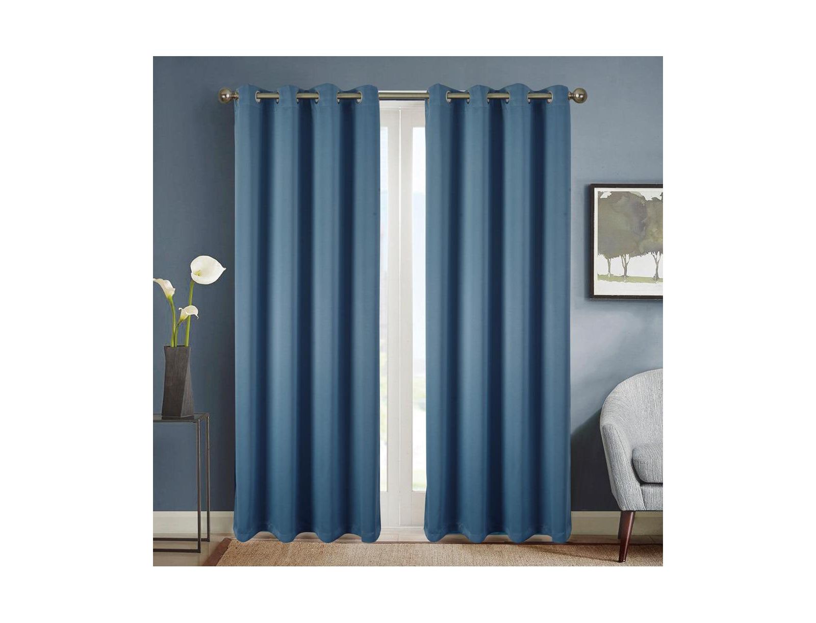 Olivia Gray Anchorage Blackout Single Grommet Curtain Panel 54x63"