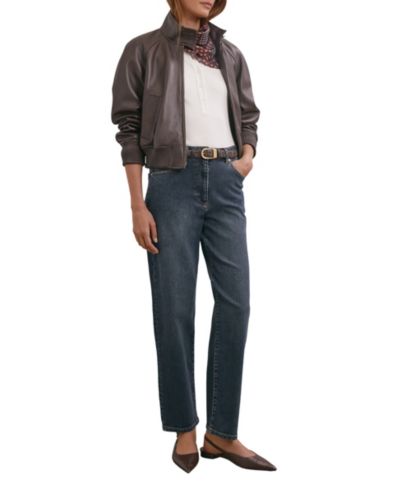 REISS Women's Selin Mid-Rise Straight-Leg Jeans