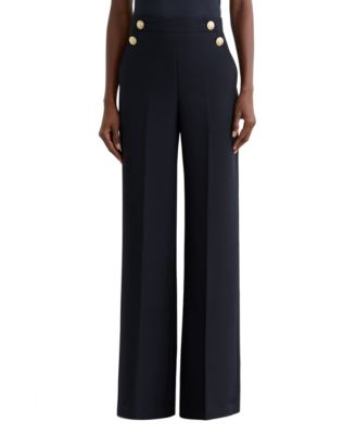 REISS Women's Wide-Leg Button-Detail Pants