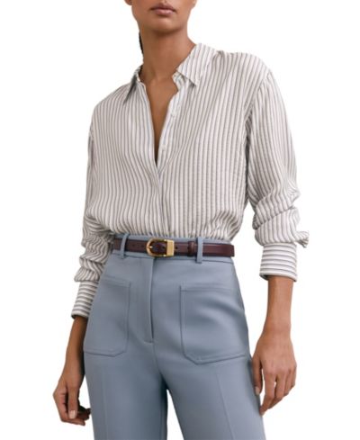 REISS Women's Annika Concealed-Placket Shirt