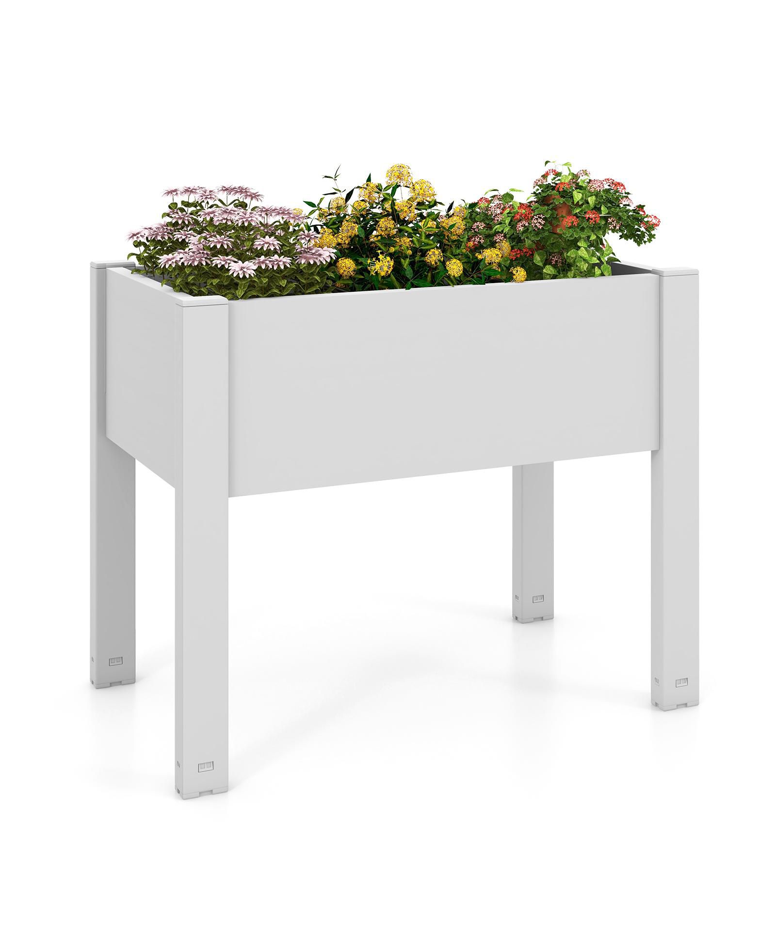 SUGIFT 53-L Raised Bed Grow Box Self-Watering Planter Box Stand with Water Level Monitor