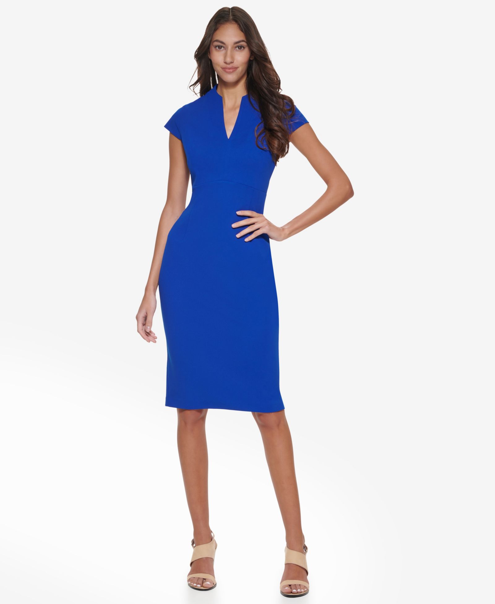 Платье Calvin Klein Petite Split V-Neck Sheath