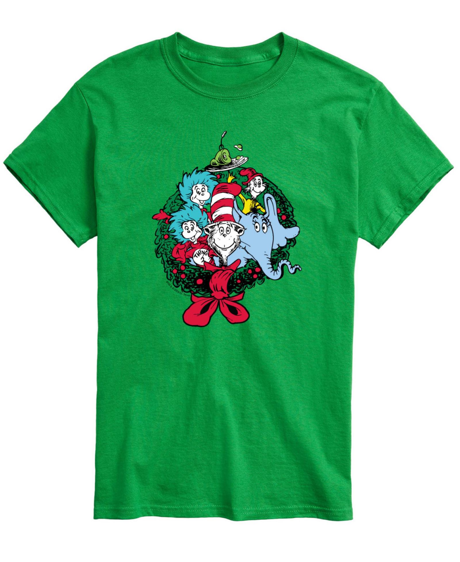 AIRWAVES Men's Dr. Seuss Christmas Wreath Short-Sleeve Graphic T-Shirt