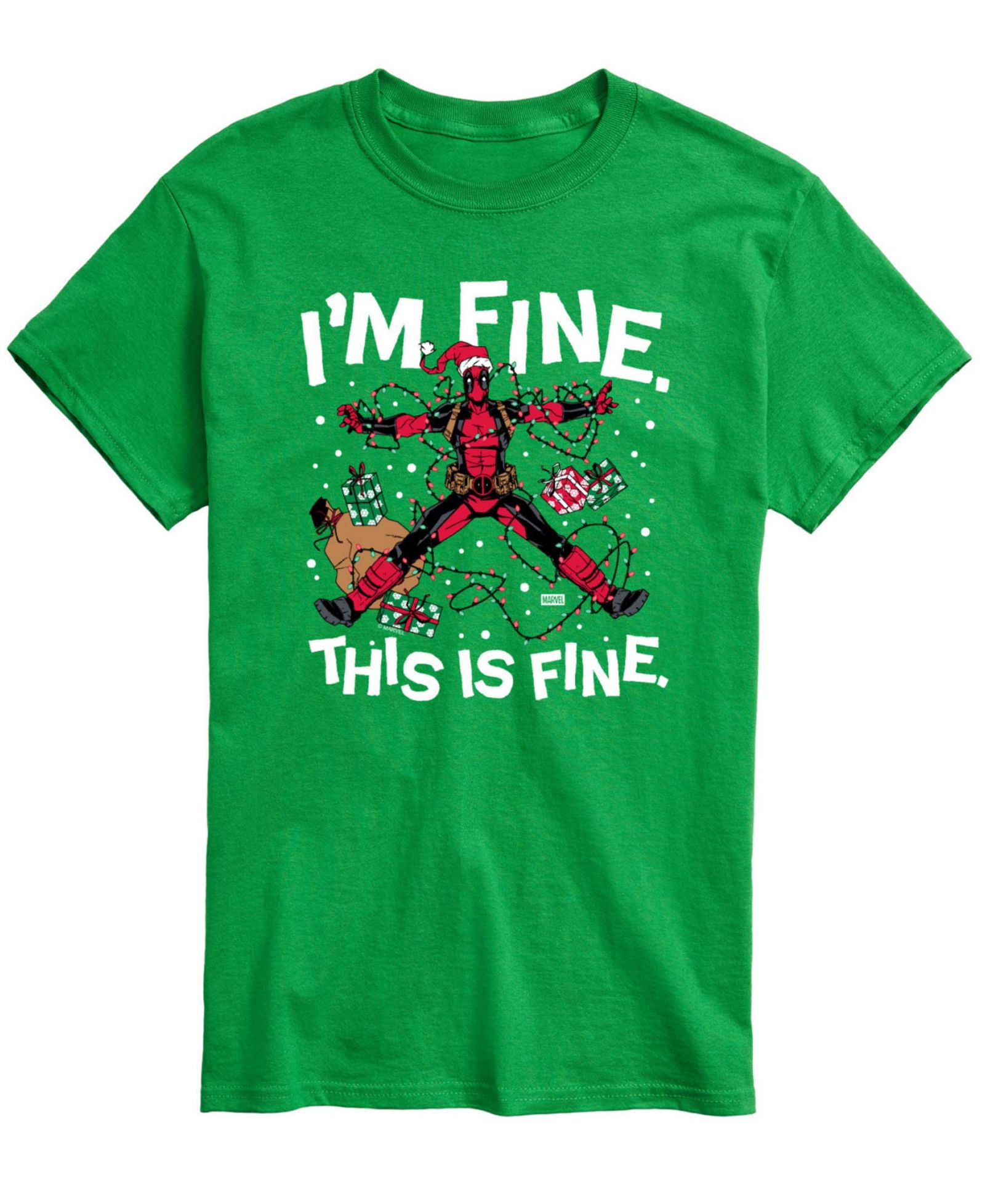 AIRWAVES Men's Marvel I'm Fine Deadpool Short-Sleeve Graphic T-Shirt