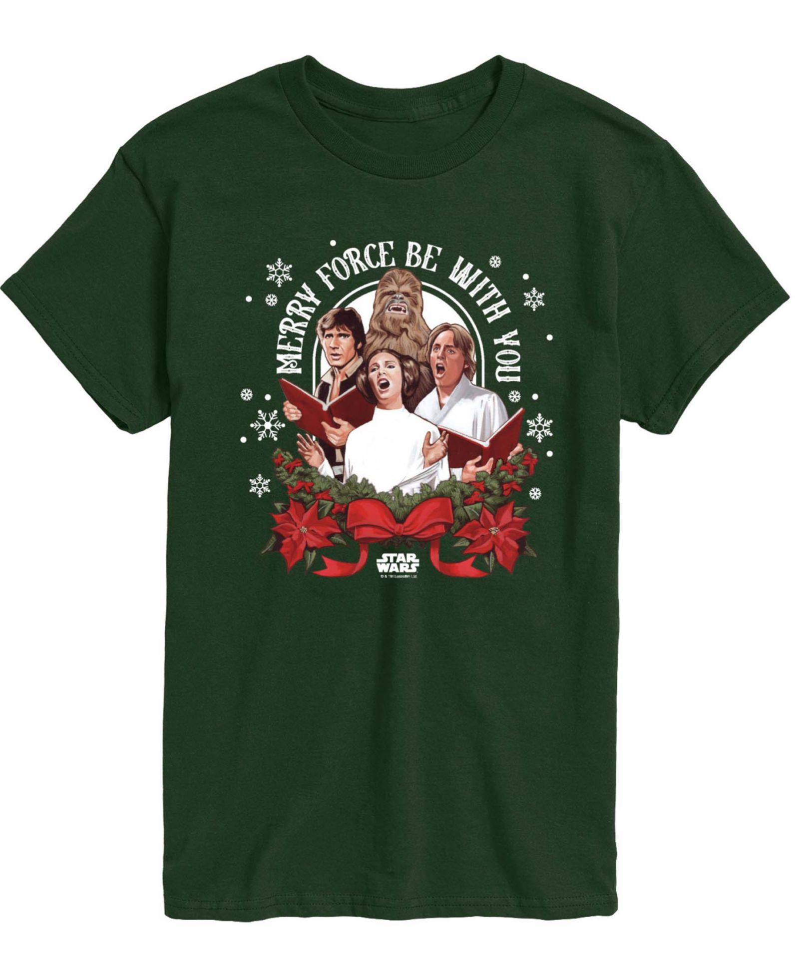 AIRWAVES Men's Star Wars Christmas Force Be With You Short-Sleeve Graphic T-Shirt