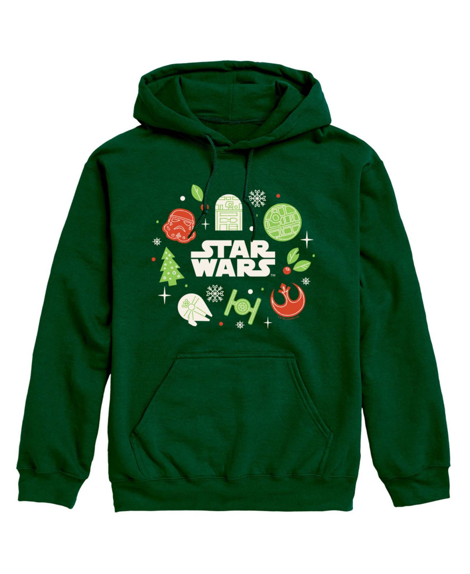 AIRWAVES Men's Star Wars Christmas Logo Classic-Fit Graphic Hoodie