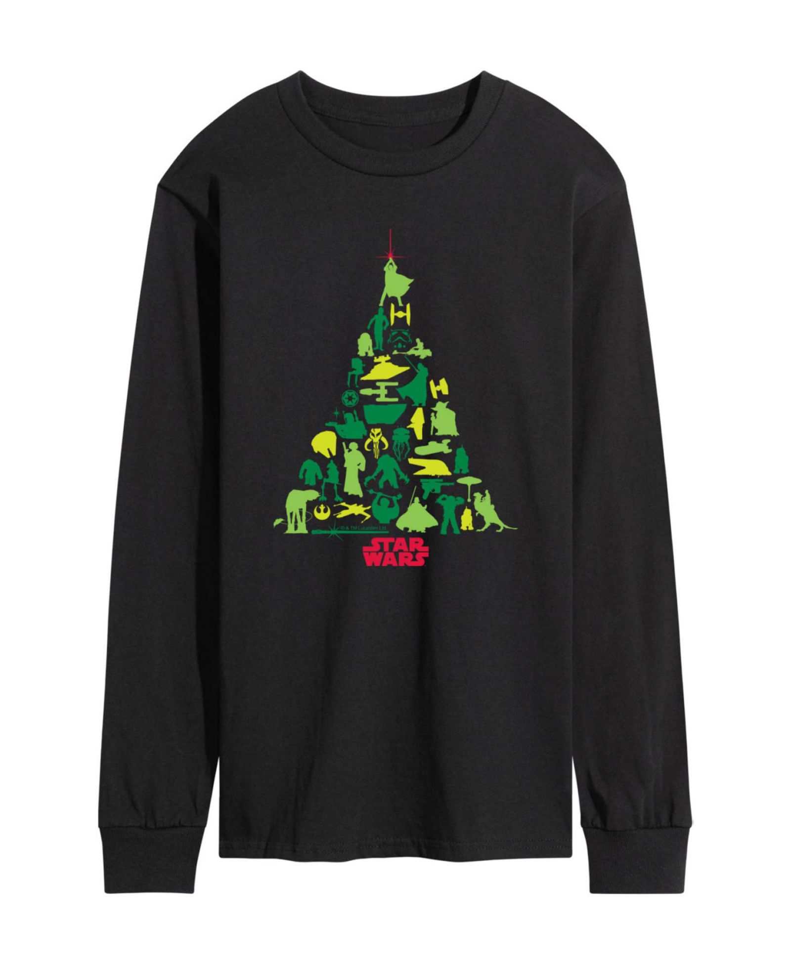AIRWAVES Men's Star Wars Christmas Tree Long-Sleeve T-Shirt