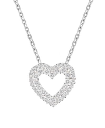 Подвеска-ожерелье Macy's Diamond Heart (1/3 ct. t.w.) в белом золоте 10k