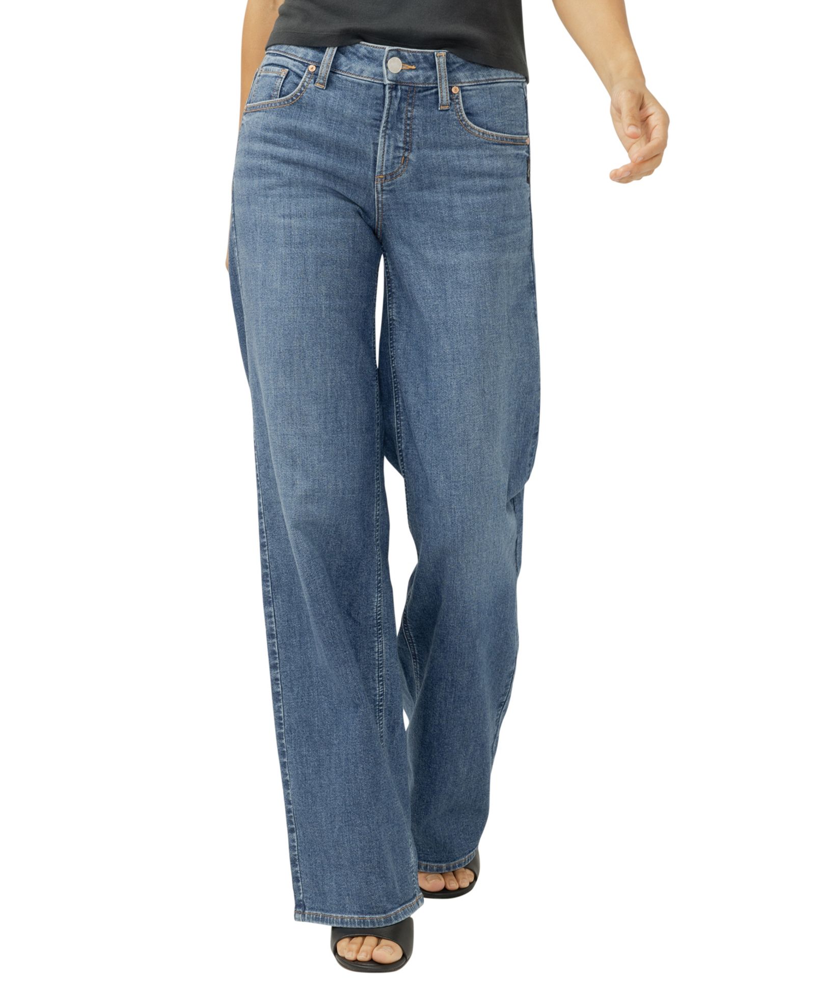 Женские джинсы Silver Jeans Co. Suki Mid Rise Curvy Fit Wide Leg