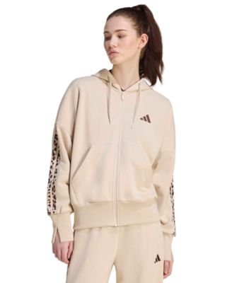 Женская спортивная ветровка adidas Seasonal Essentials Animal Print 3-Stripes Hooded Track Jacket