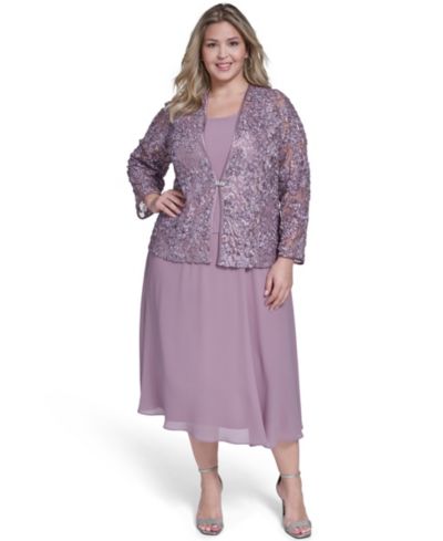 Платье с жакетом и рукавом 3/4 Jessica Howard Plus Size