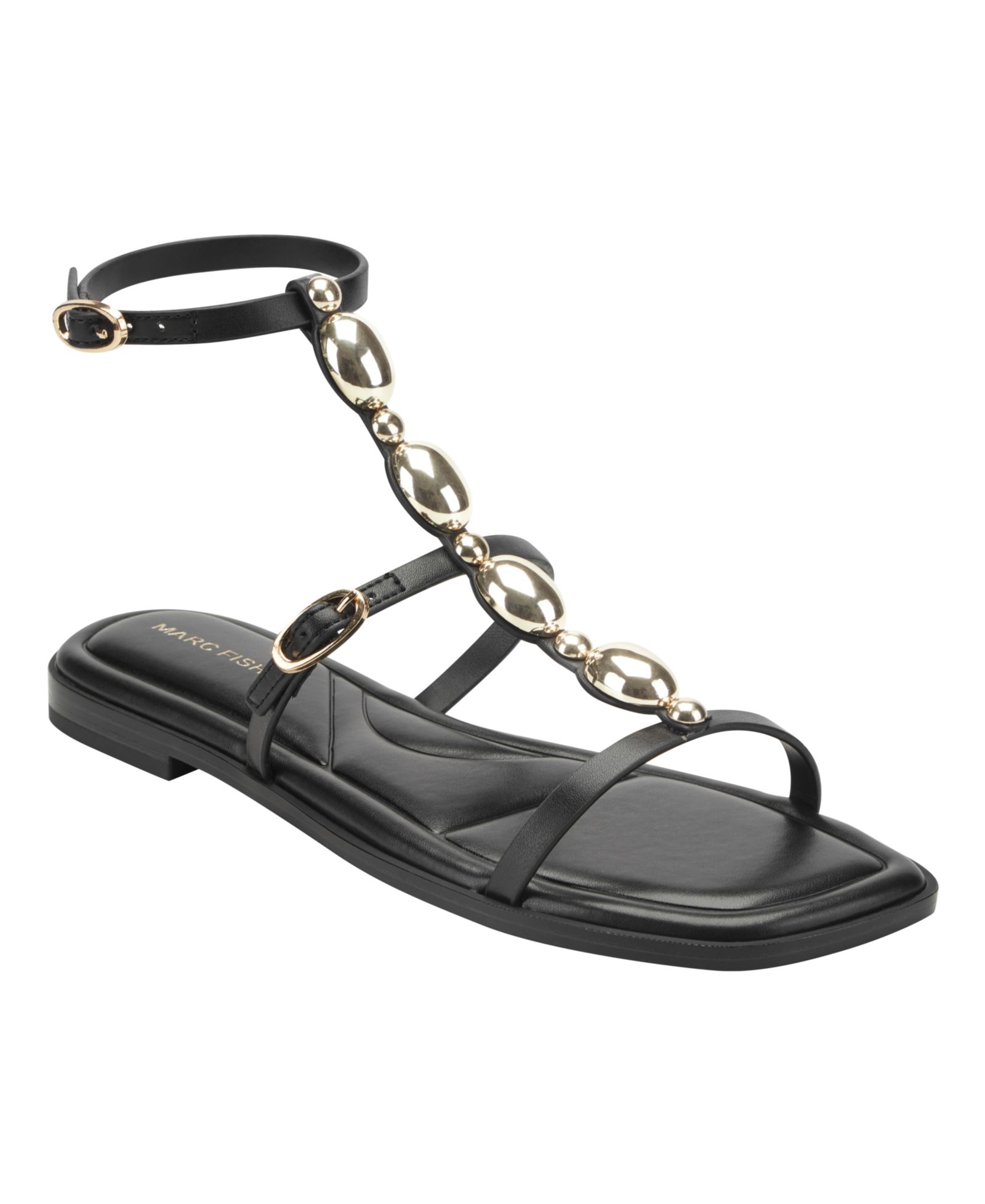 Marc Fisher Women's Folai Ornamented Gladiator Flat Sandals