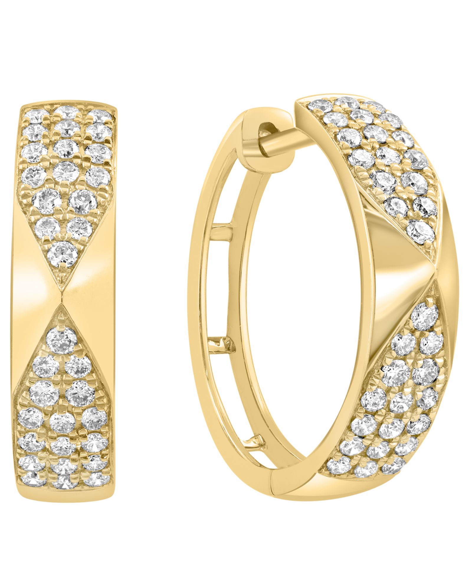 EFFY Collection серьги-кольца с бриллиантами (1/2 ct. t.w.) в 14k желтом золоте