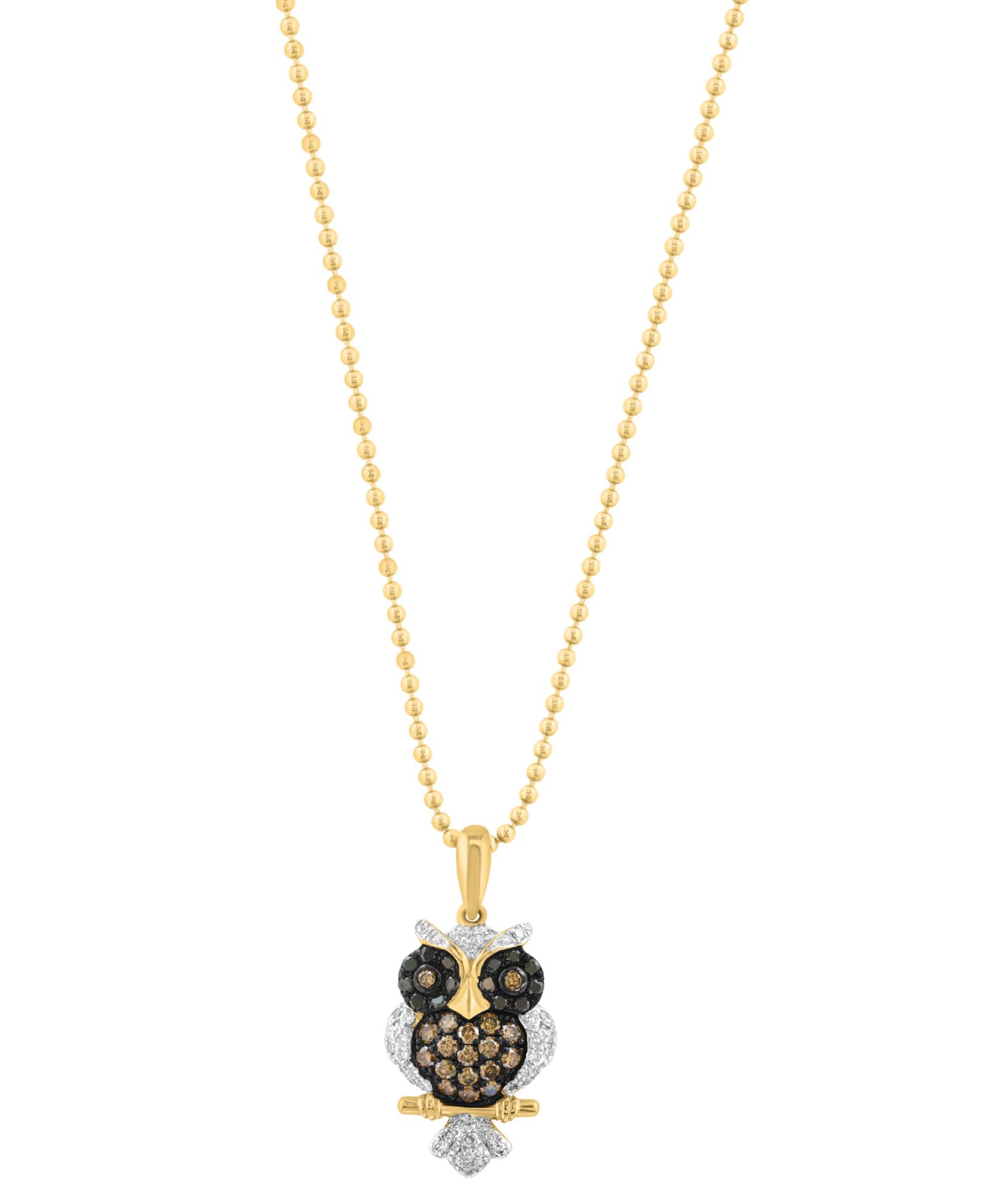 EFFY Collection подвеска в виде совы с бриллиантами (3/8 ct. t.w.) из желтого золота 14k