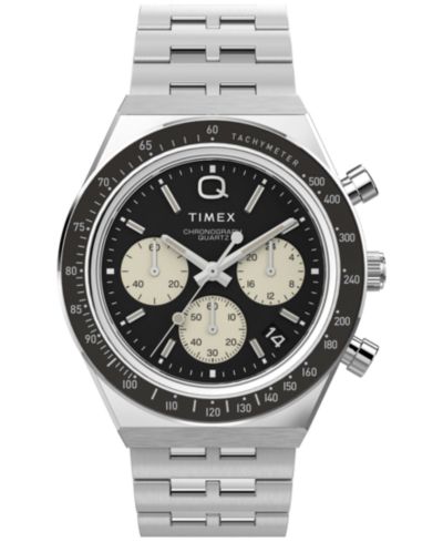 Timex Men's Analog Silver-Tone Stainless Steel Watch, 40mm