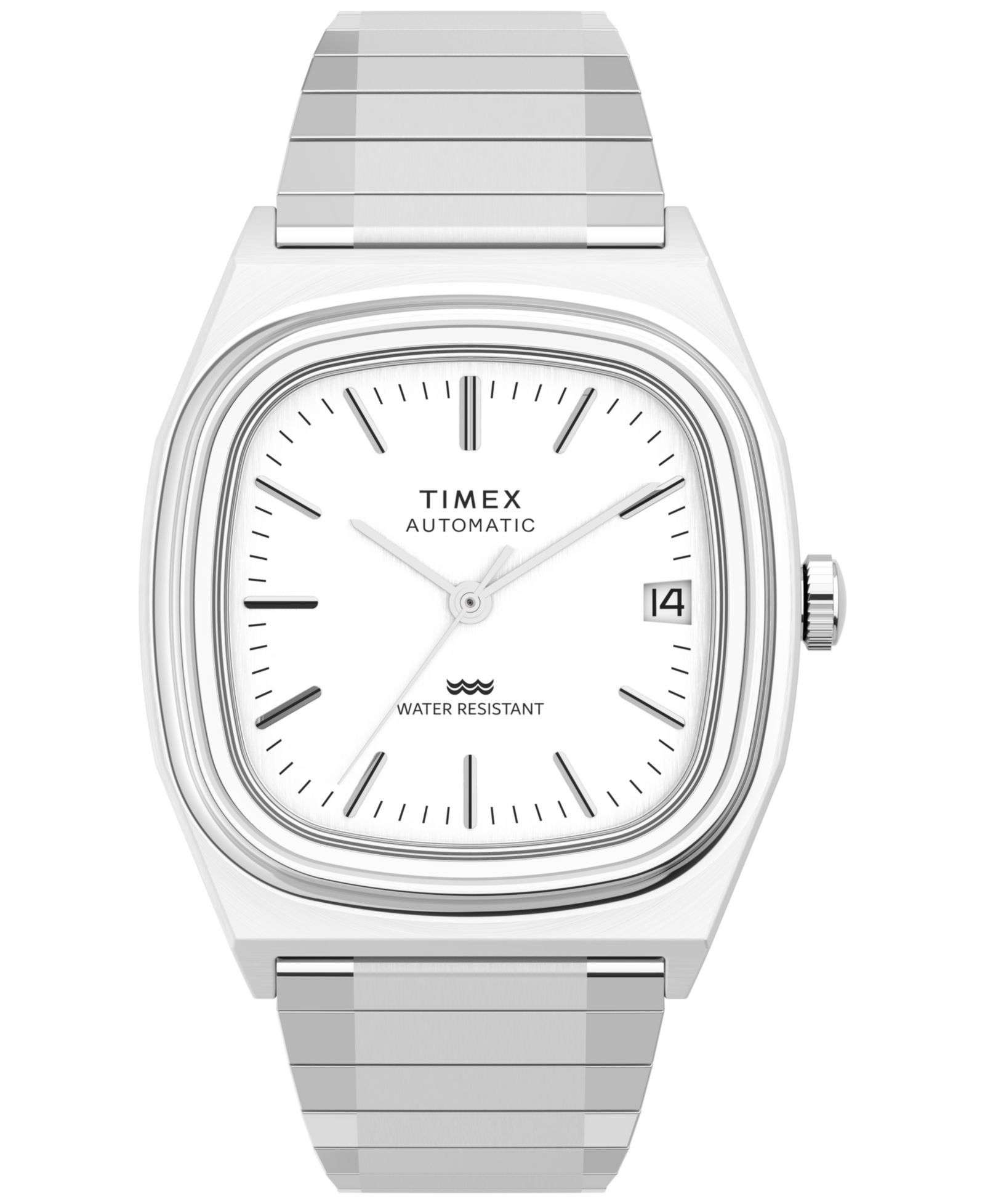 Timex Men's Automatic Silver-Tone Stainless Steel Watch, 34mm