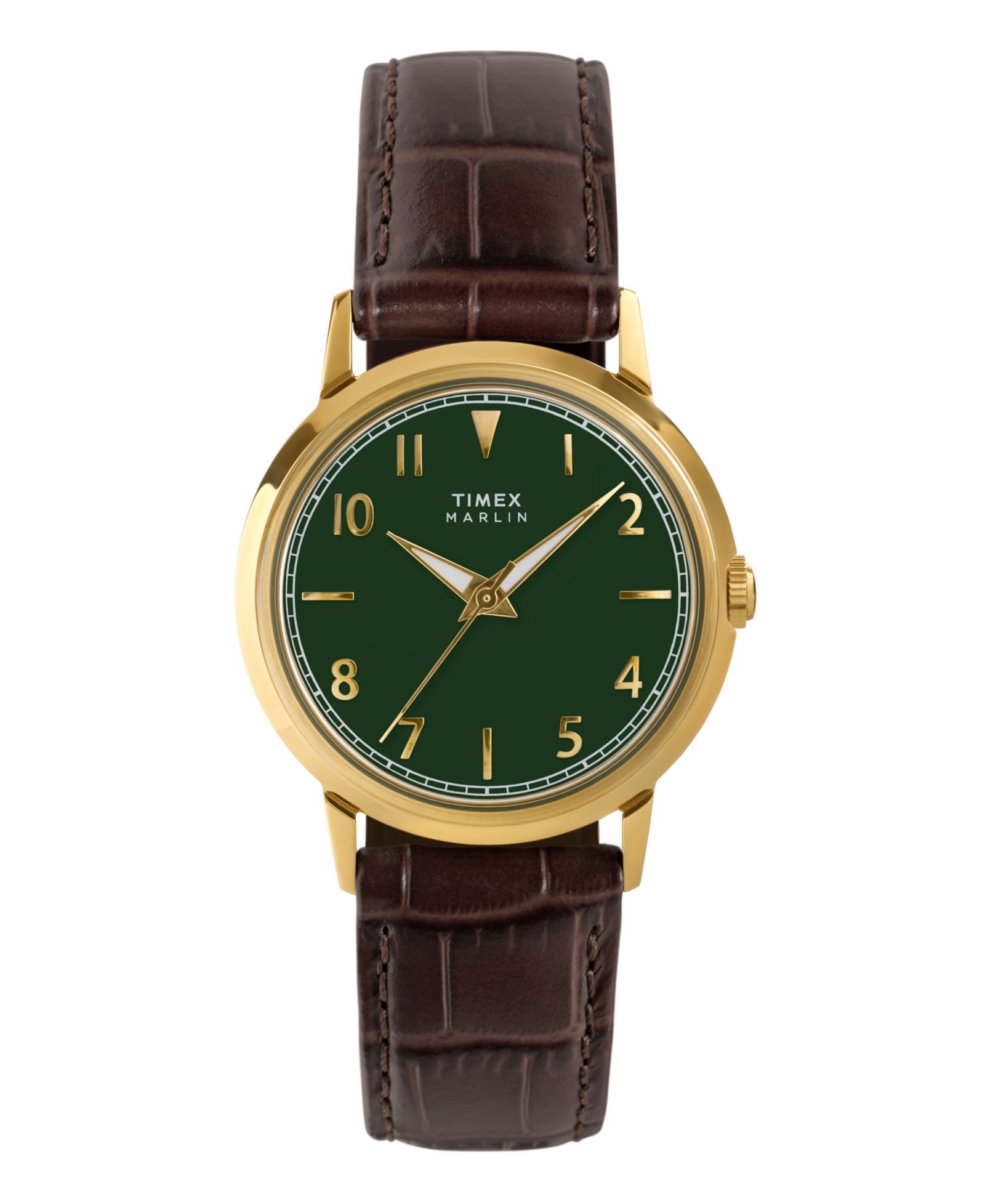 Timex Unisex Quartz Analog Brown Leather Watch, 34mm
