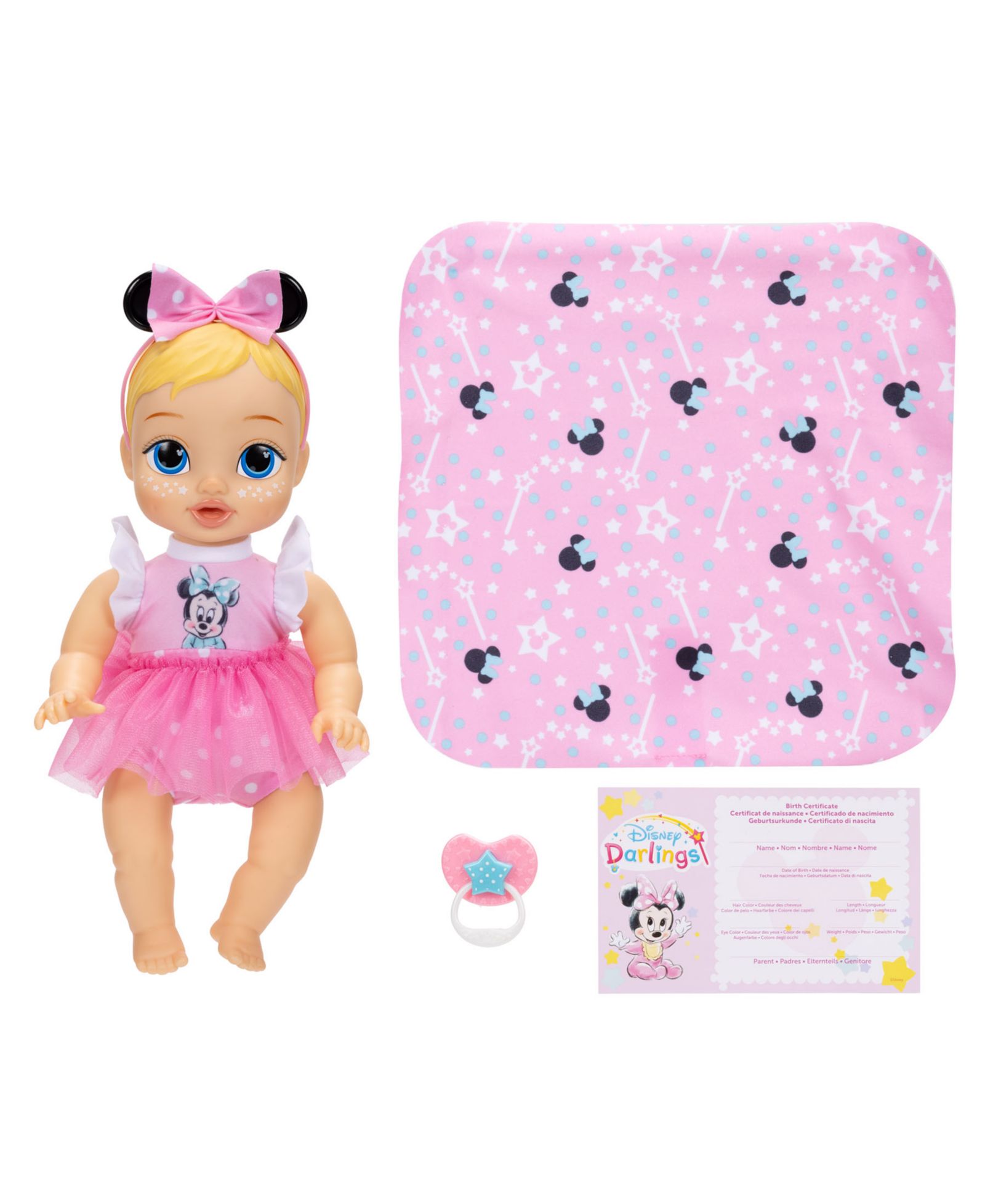 Disney Darlings Snuggly Stars Minnie 11" Soft-Bodied Glow-in-the-Dark Baby Doll